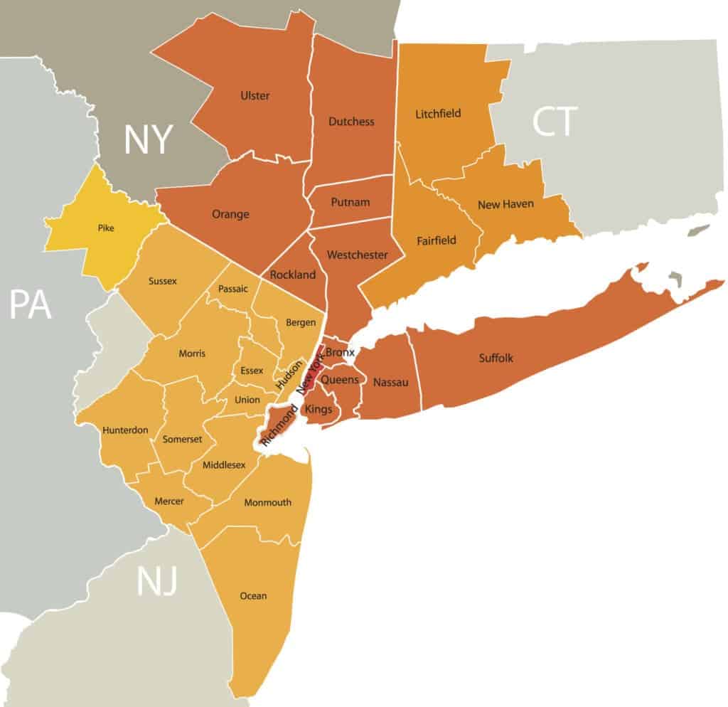TriState Service Area Map